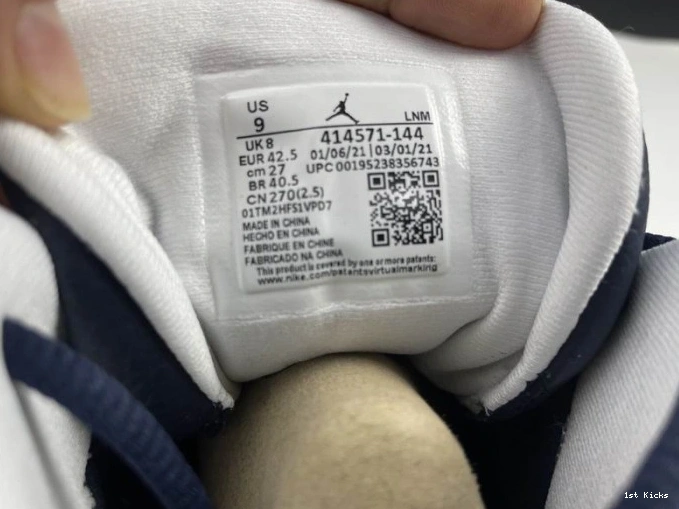 1st Kicks 690 Air Comfortable Powder Jordan Blue 13 Dark 414571- 1121